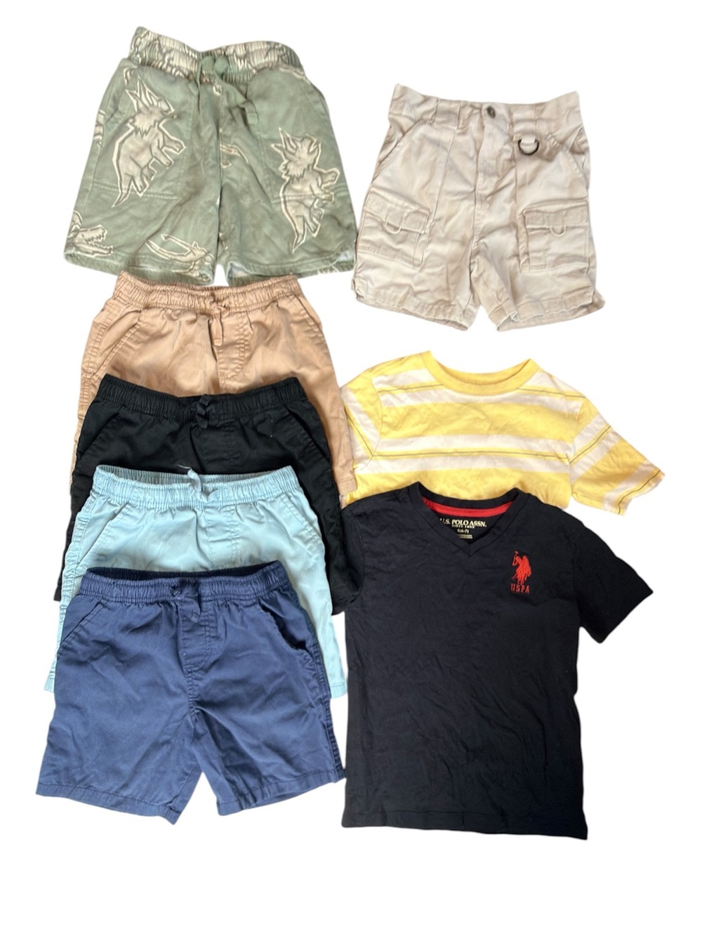 Bundle of summer clothes for boys - 6 pairs of shorts 2 tees Boy’s size 6/7 | ac